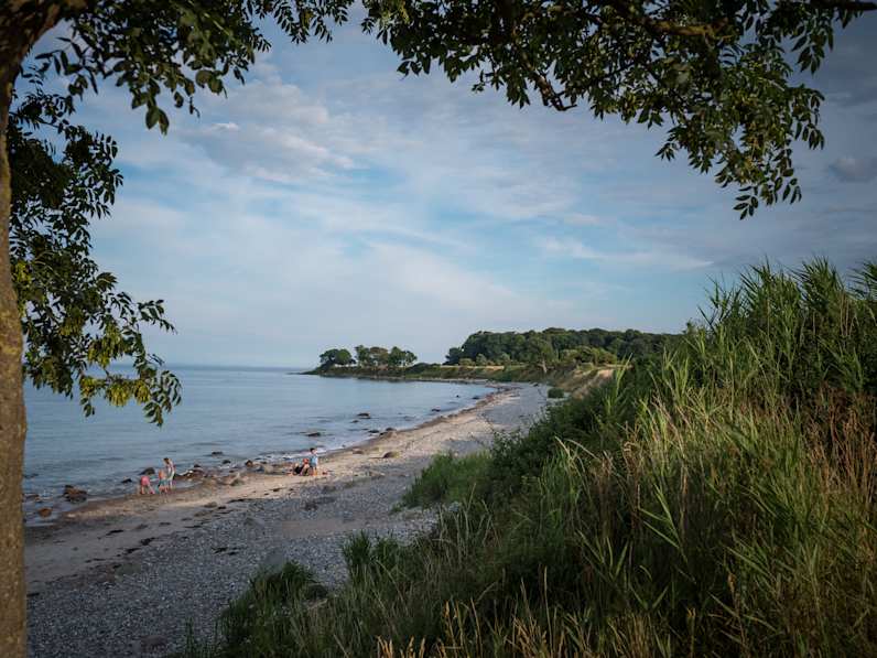 Ein Kiesstrand im Grünen